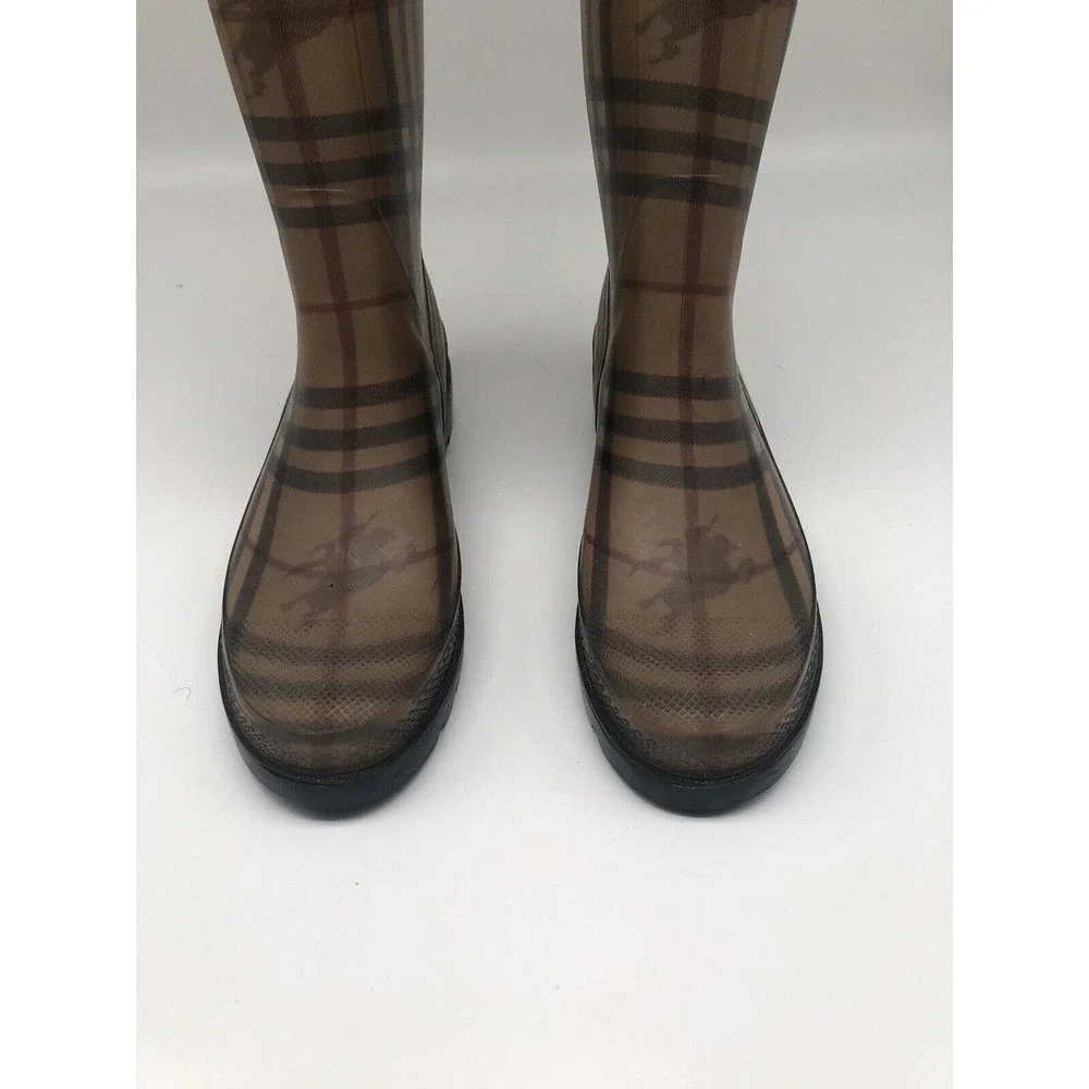 EUC Womens Burberry Nova Check Rain Boots Shoes Weather Designer US 8M EU Sz 39 - Picture 3 of 11